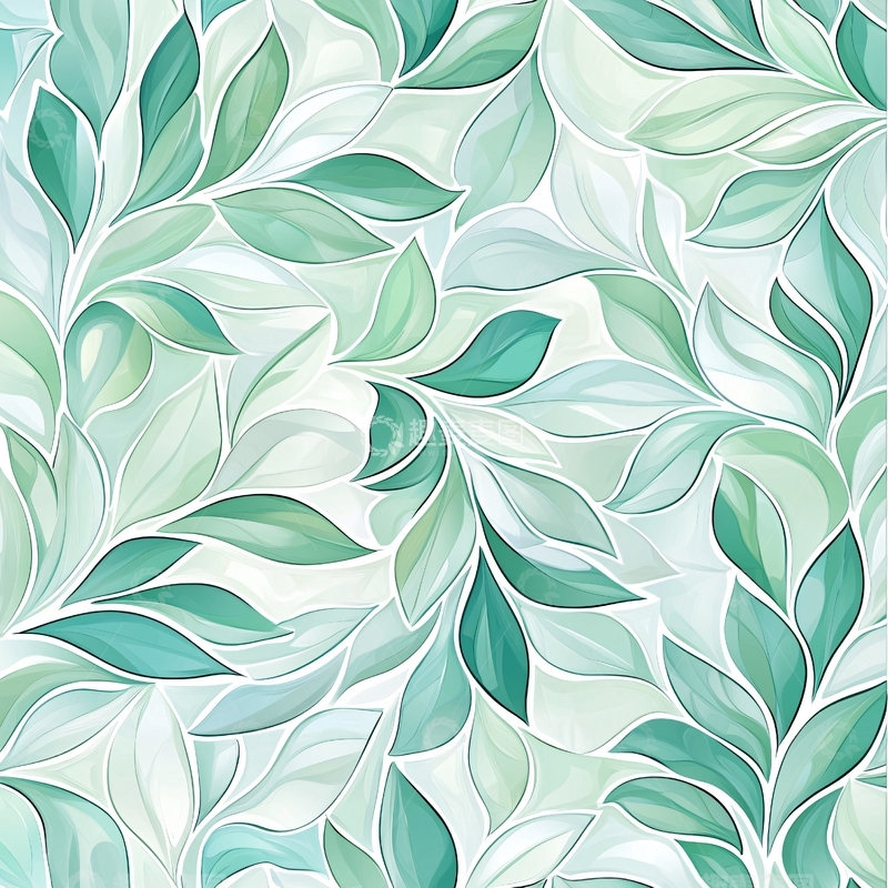 高清大图下载【趣麦麦图】清新绿色叶子背景图案