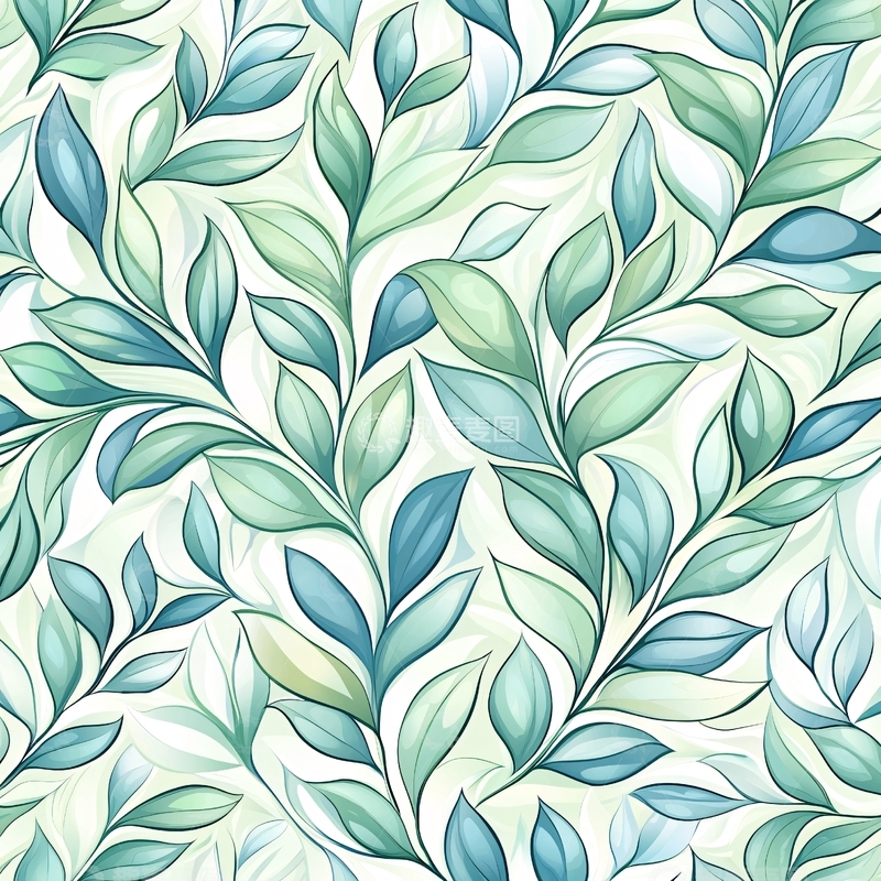 高清大图下载【趣麦麦图】清新树叶背景图案素材