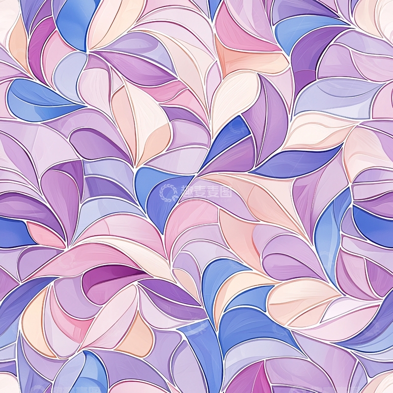高清大图下载【趣麦麦图】抽象花卉渐变色背景图案