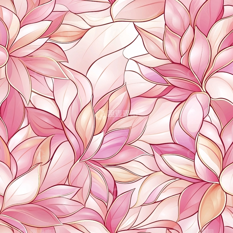 高清大图下载【趣麦麦图】粉色花朵背景图案素材