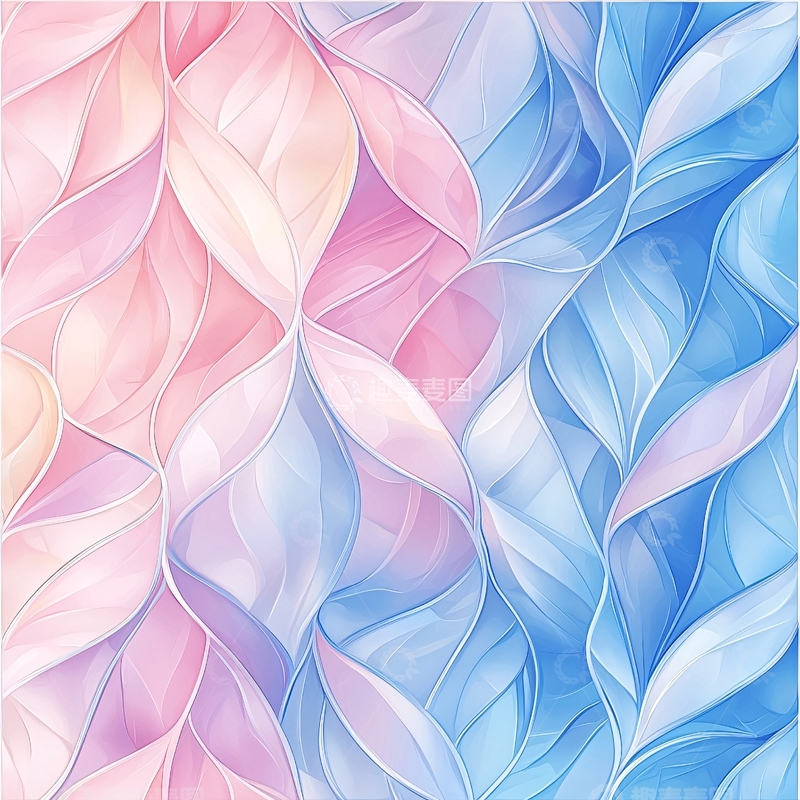 高清大图下载【趣麦麦图】粉色蓝色渐变波浪纹背景