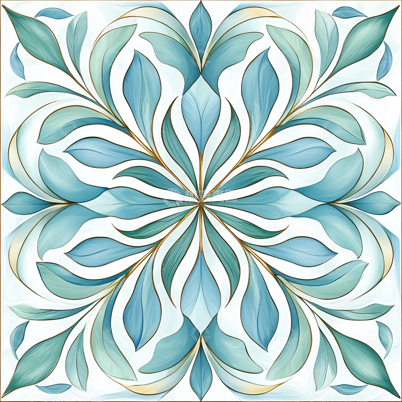 高清大图下载【趣麦麦图】蓝色花卉图案背景素材