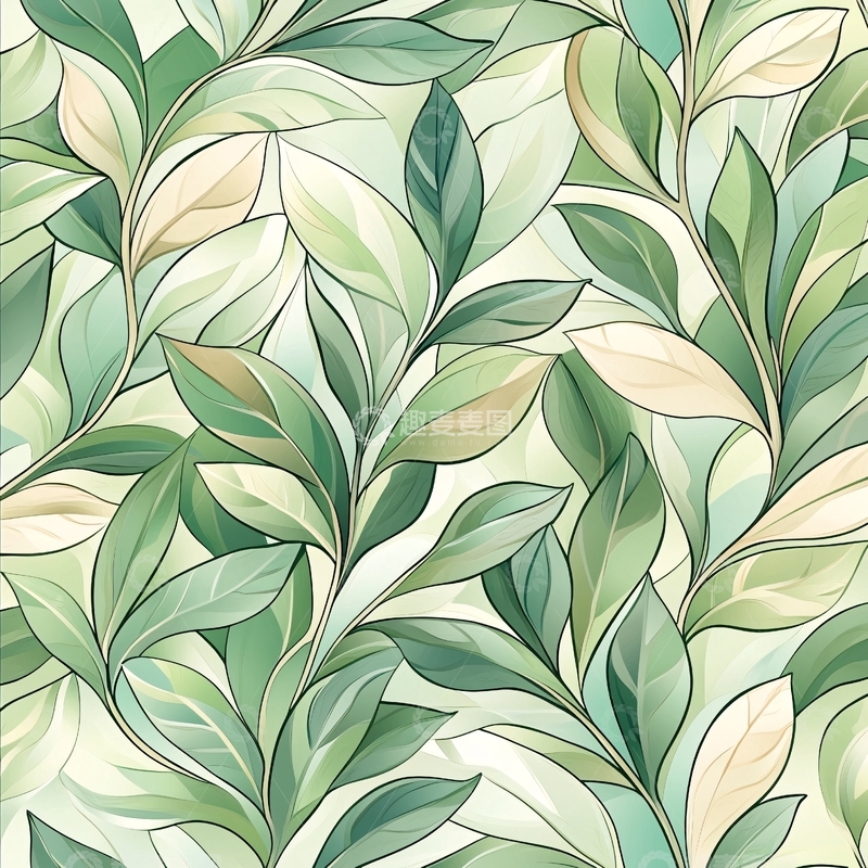 高清大图下载【趣麦麦图】清新自然绿色植物叶子背景图