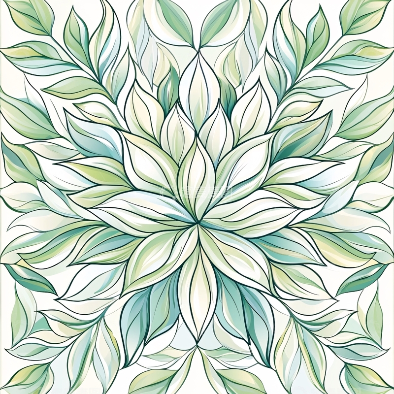 高清大图下载【趣麦麦图】绿色植物花卉图案背景