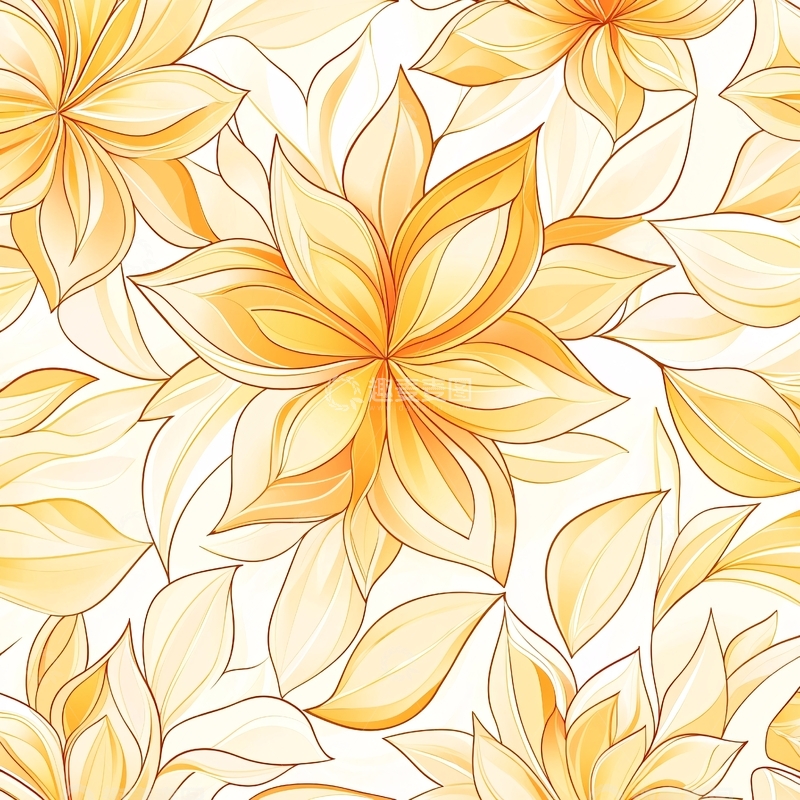 高清大图下载【趣麦麦图】橙色花朵背景图案素材