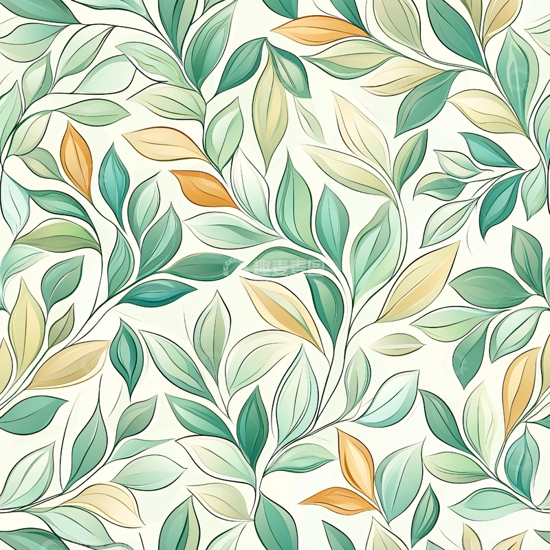 高清大图下载【趣麦麦图】秋叶图案背景素材