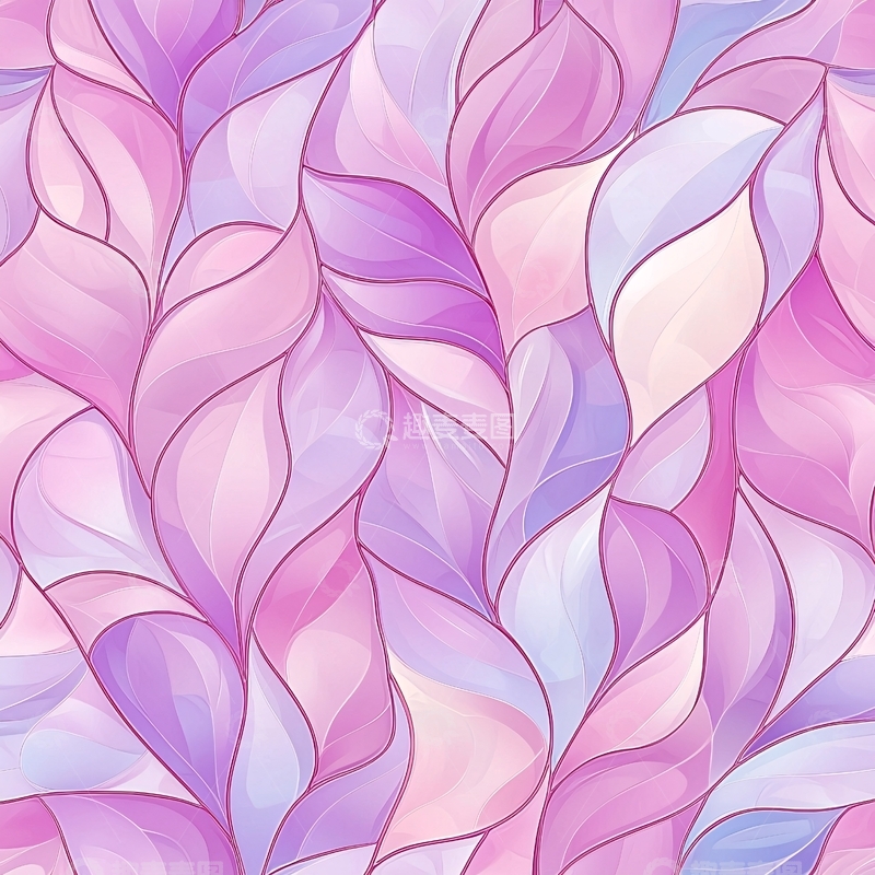 高清大图下载【趣麦麦图】梦幻紫色叶子渐变背景