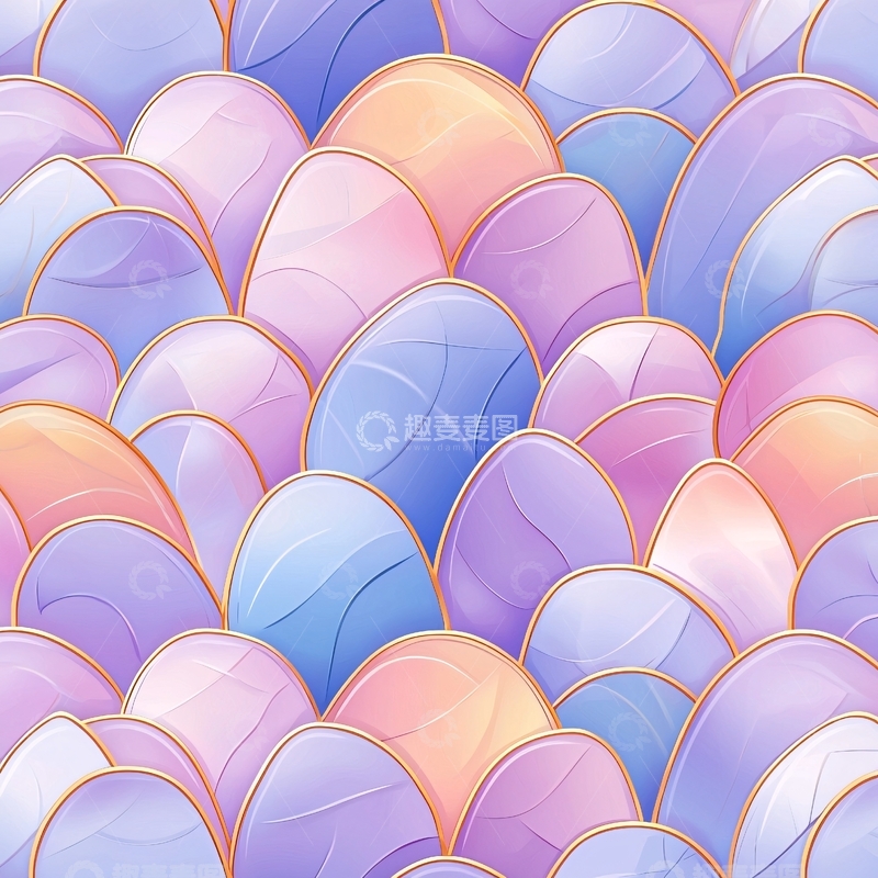 高清大图下载【趣麦麦图】梦幻渐变鱼鳞纹理背景