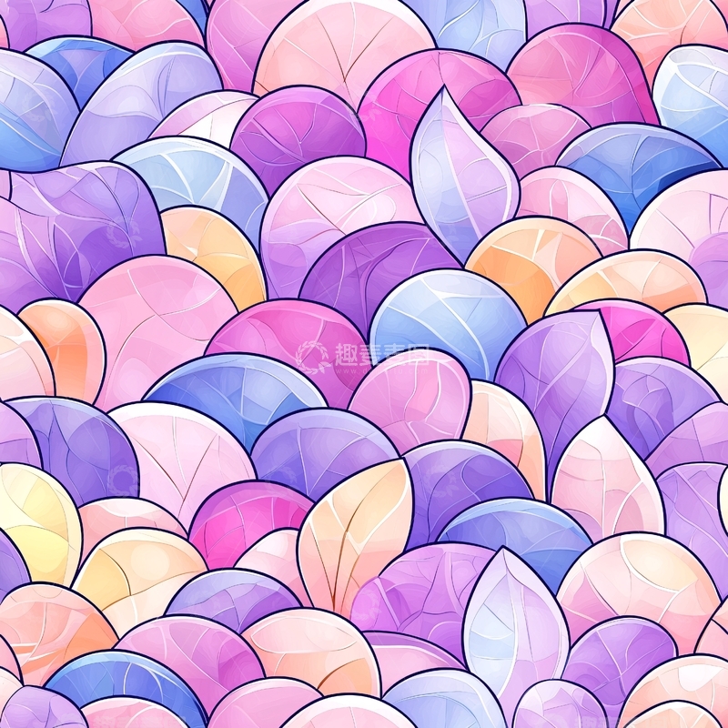 高清大图下载【趣麦麦图】梦幻色彩渐变花瓣背景