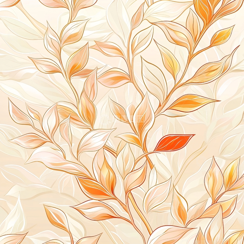 高清大图下载【趣麦麦图】秋日温暖色调花卉图案背景