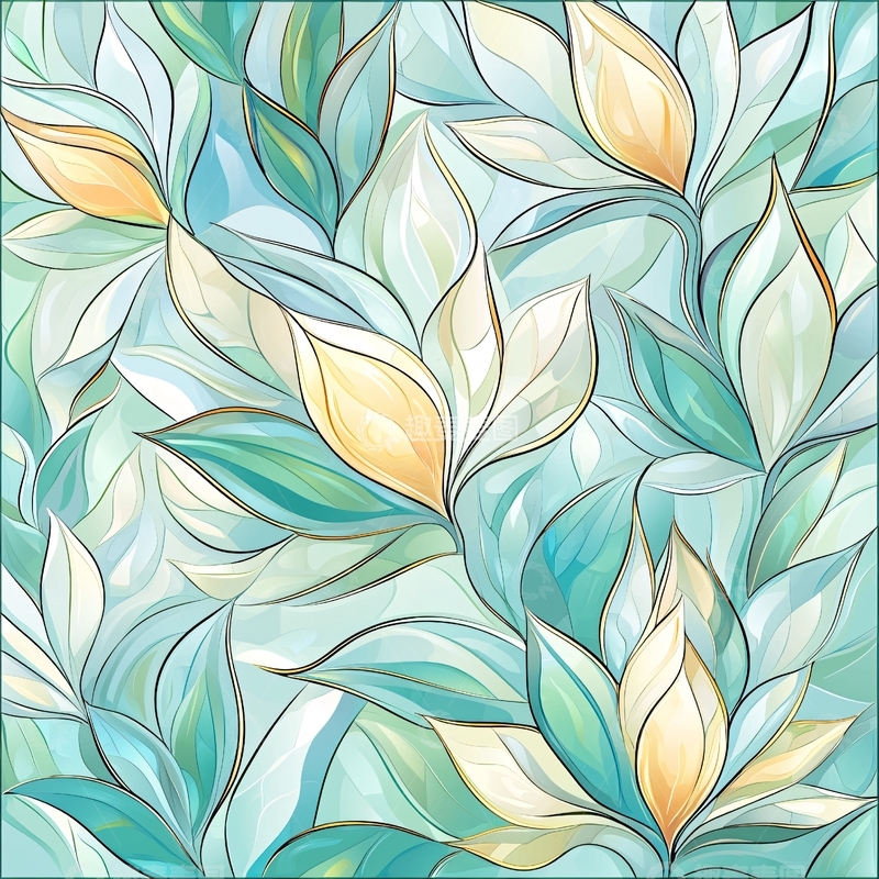 高清大图下载【趣麦麦图】清新植物叶子背景图案