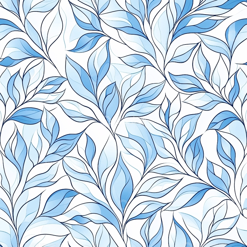 高清大图下载【趣麦麦图】蓝色渐变叶子图案背景