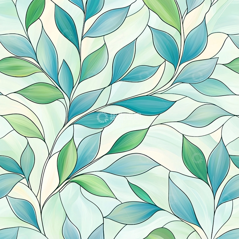 高清大图下载【趣麦麦图】清新植物叶子背景图案