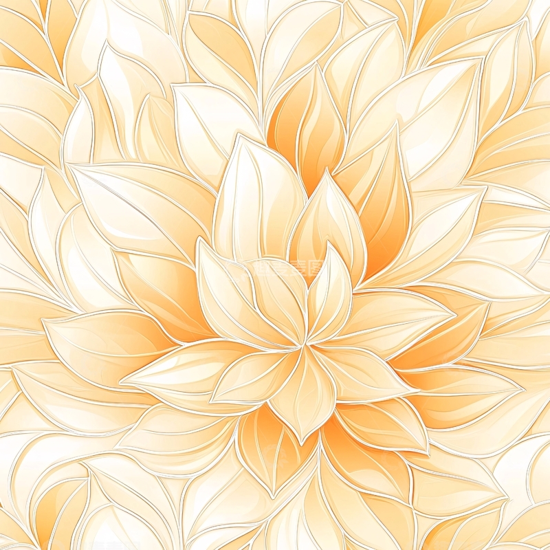 高清大图下载【趣麦麦图】橙色花卉图案背景素材