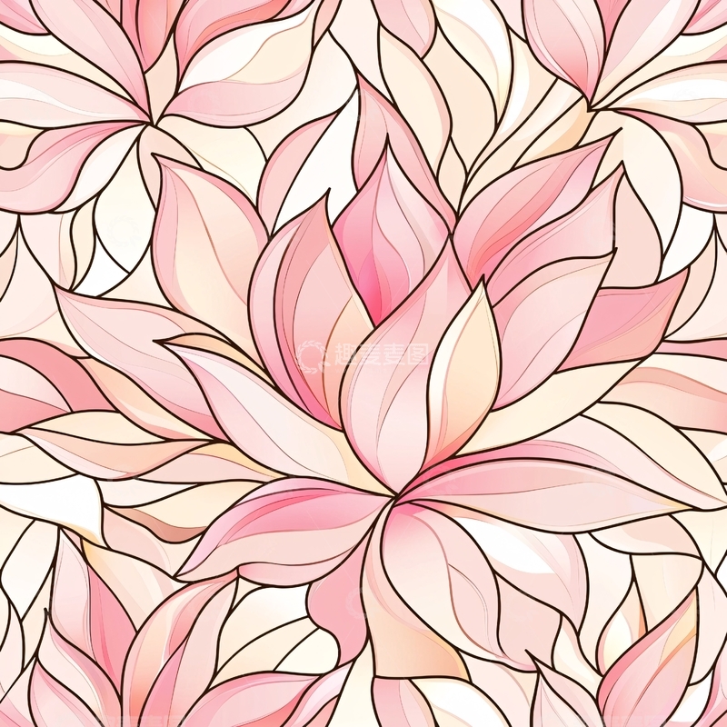 高清大图下载【趣麦麦图】粉色花朵背景图案素材