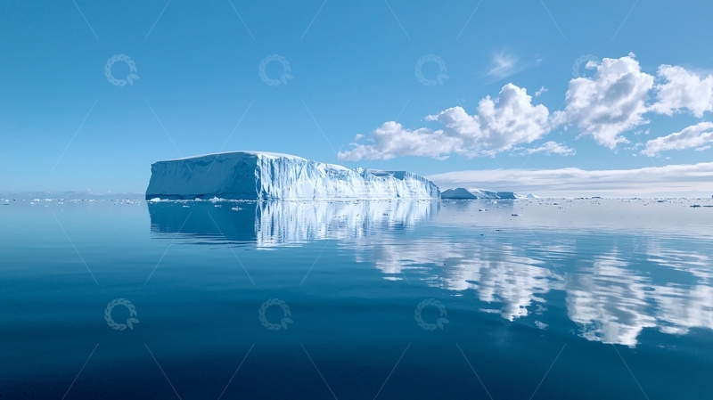 高清大图下载【趣麦麦图】冰山倒影宁静海面