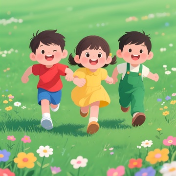 儿童户外奔跑元素