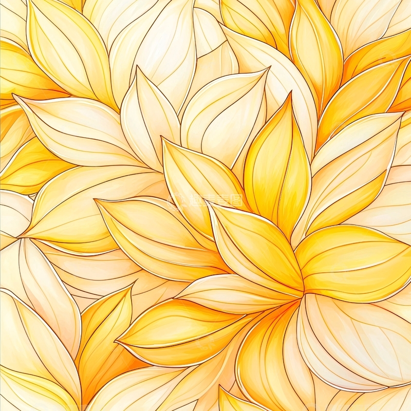 高清大图下载【趣麦麦图】黄色花朵背景图案素材