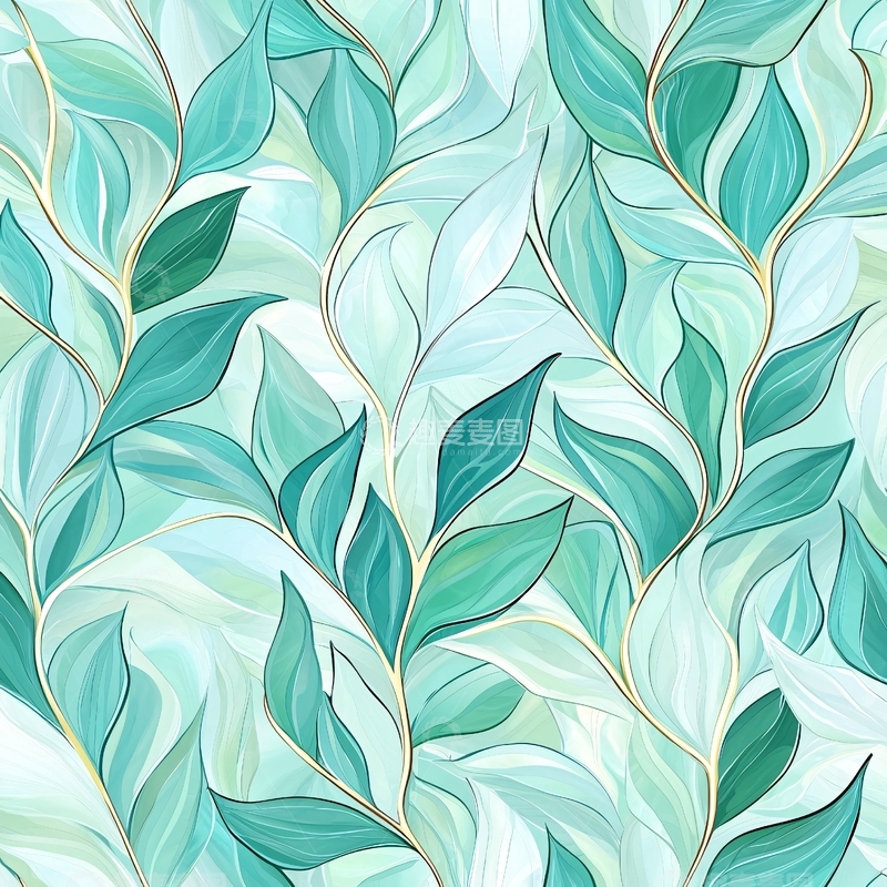 高清大图下载【趣麦麦图】清新植物叶子背景图案