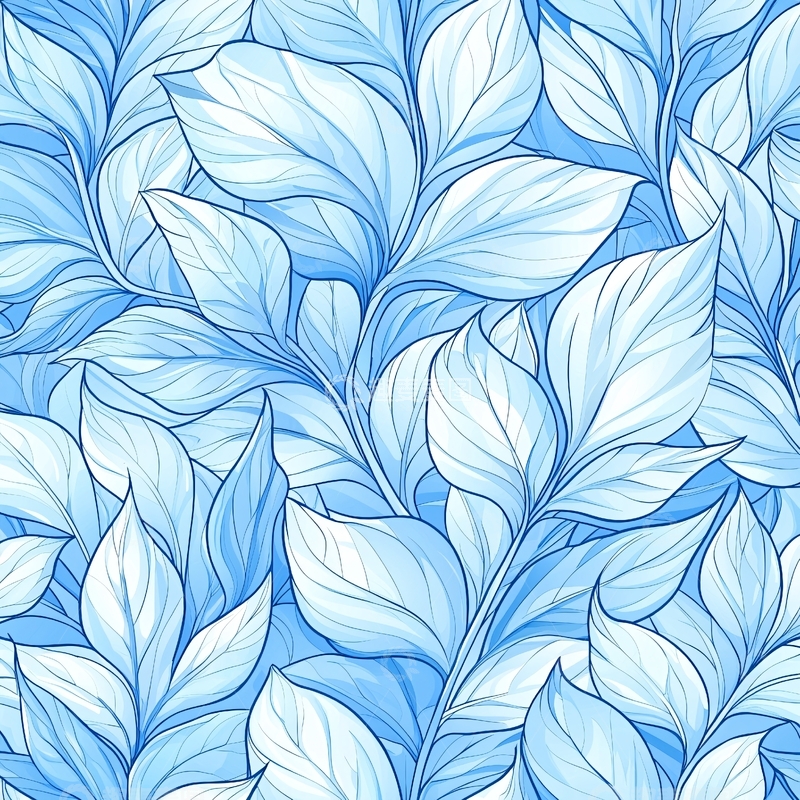 高清大图下载【趣麦麦图】蓝色叶子抽象图案背景