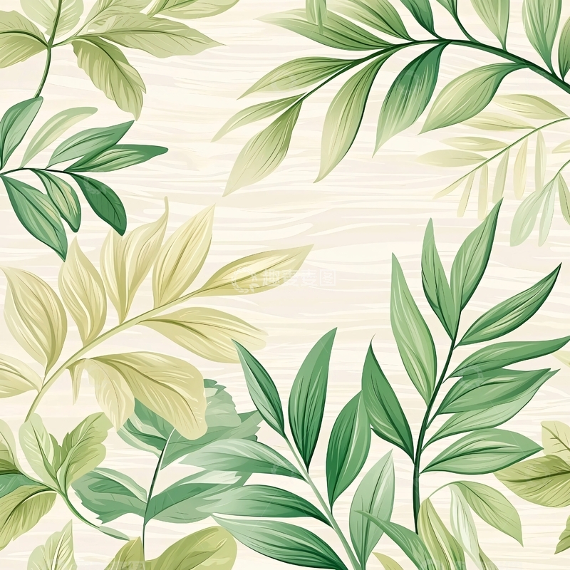 高清大图下载【趣麦麦图】清新自然植物叶子背景图案