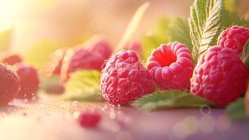 高清大图下载【趣麦麦图】阳光下的覆盆子水果素材