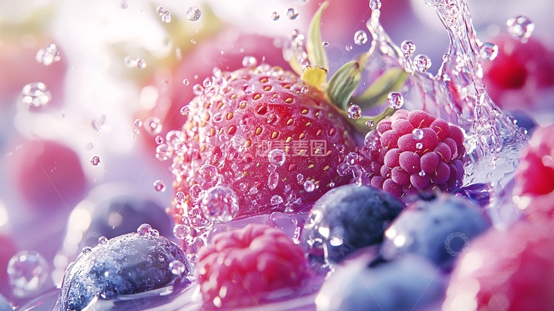 高清大图下载【趣麦麦图】新鲜水果水花飞溅