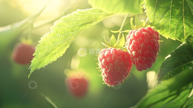 高清大图下载【趣麦麦图】阳光下的红莓果