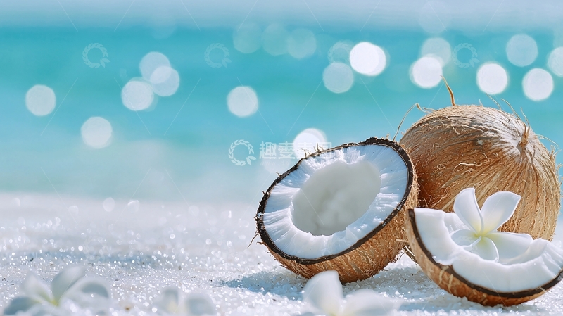 高清大图下载【趣麦麦图】椰子海滩风光