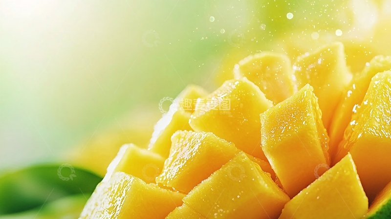 高清大图下载【趣麦麦图】芒果切块特写背景素材