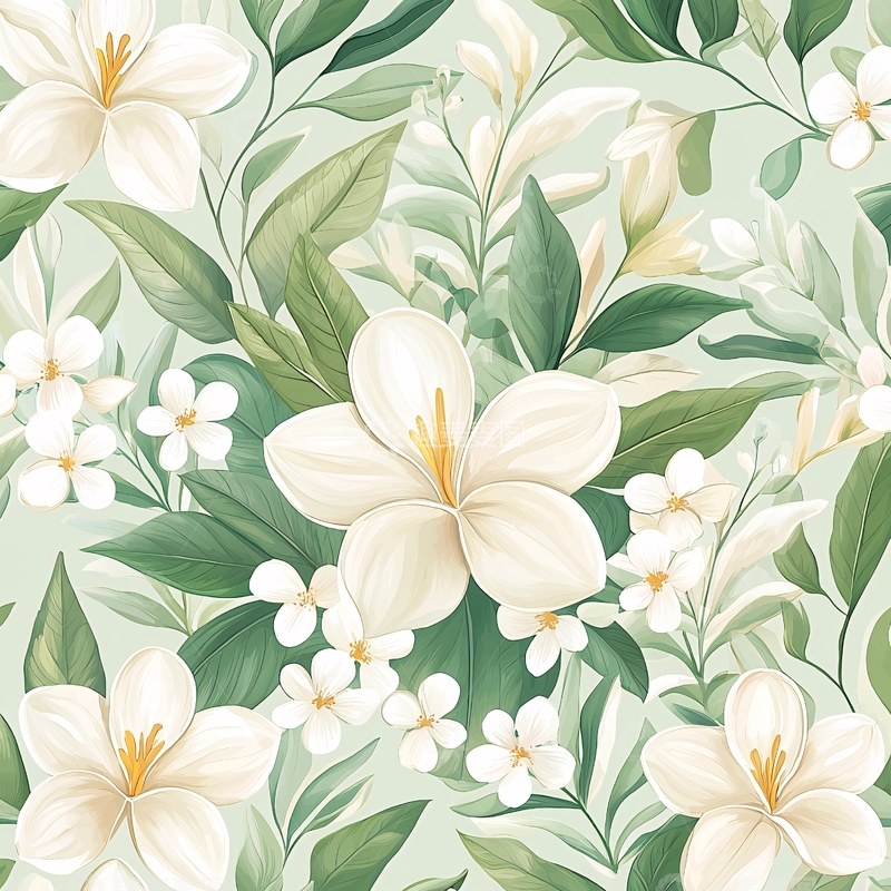 高清大图下载【趣麦麦图】清新花卉背景图案素材