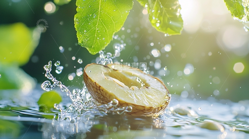 高清大图下载【趣麦麦图】清新水果与水花的自然场景