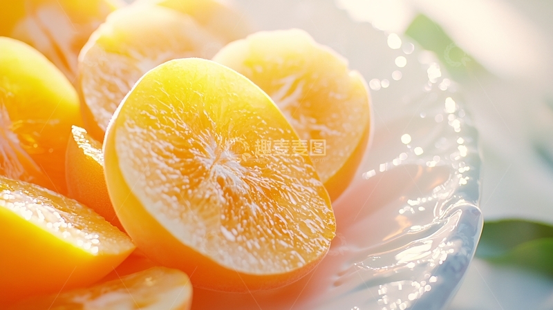 高清大图下载【趣麦麦图】阳光下的橙子切片