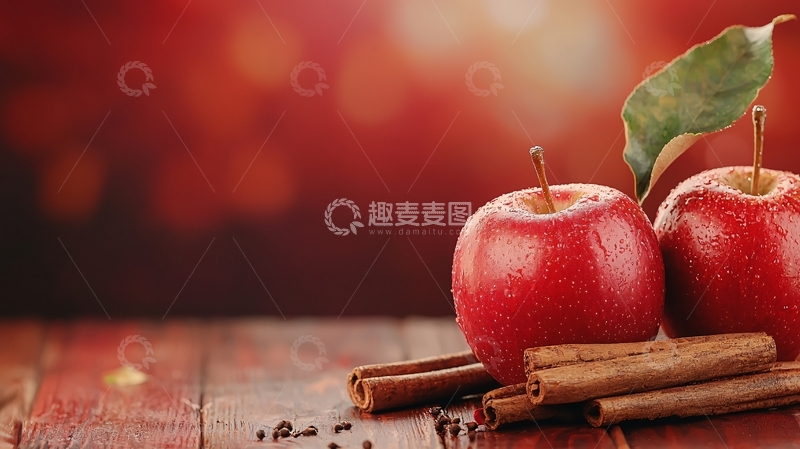 高清大图下载【趣麦麦图】红苹果与肉桂棒