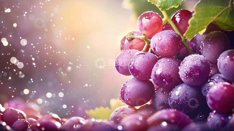 高清大图下载【趣麦麦图】阳光下的紫色葡萄