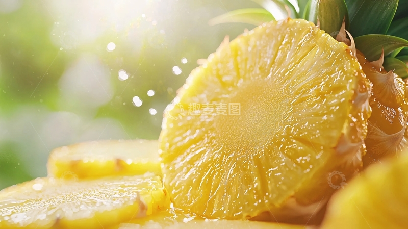 高清大图下载【趣麦麦图】阳光下的菠萝切片