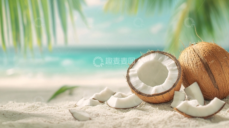 高清大图下载【趣麦麦图】椰子海滩风光