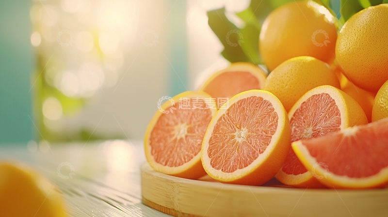 高清大图下载【趣麦麦图】新鲜橙子切片水果摆盘
