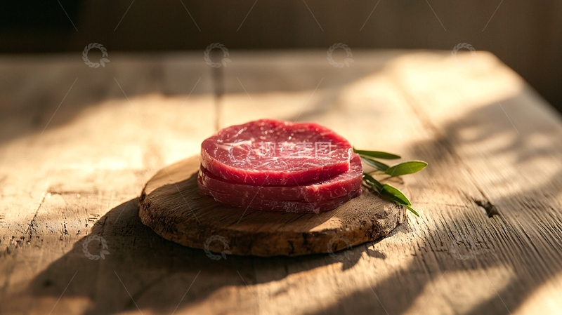 高清大图下载【趣麦麦图】牛肉切片与橄榄枝