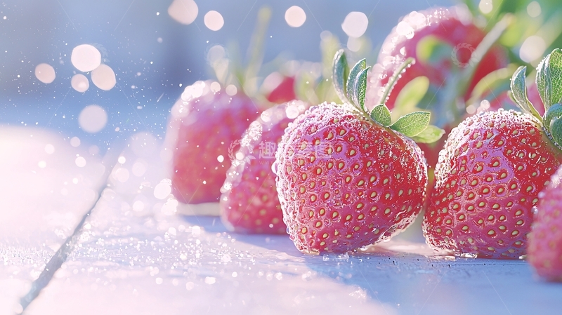 高清大图下载【趣麦麦图】-阳光下的草莓水果素材