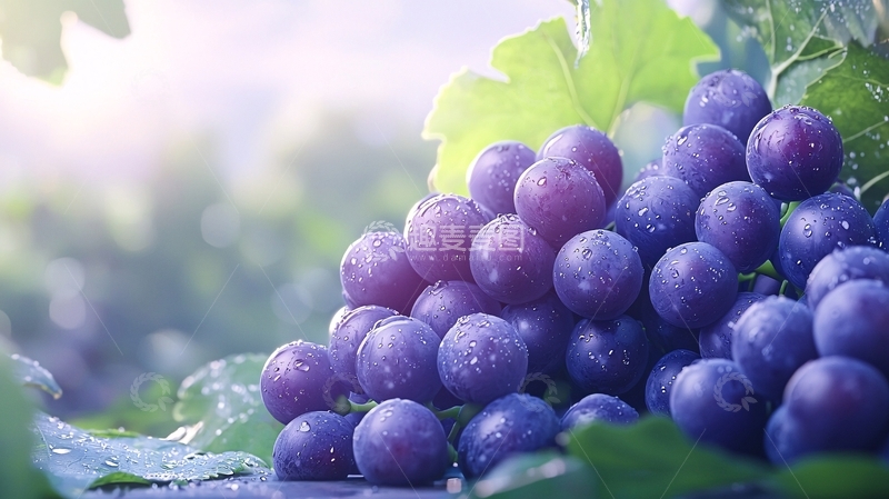 高清大图下载【趣麦麦图】阳光下的紫色葡萄