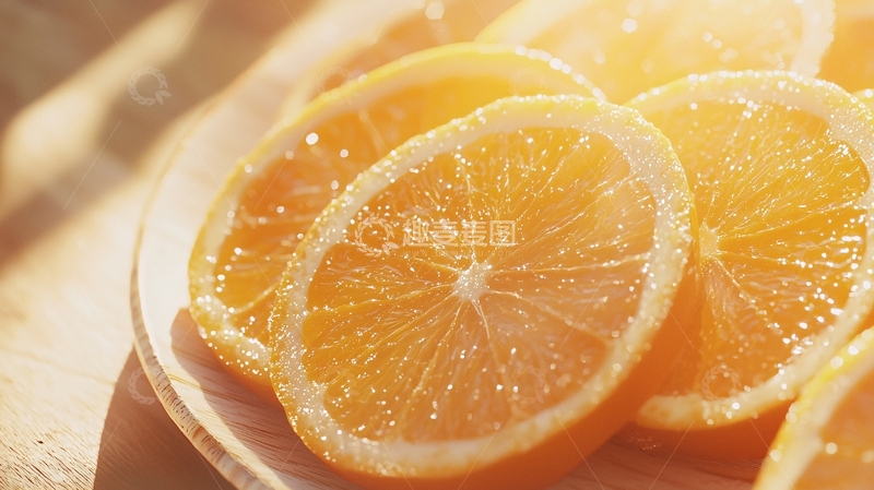 高清大图下载【趣麦麦图】阳光下的橙子切片