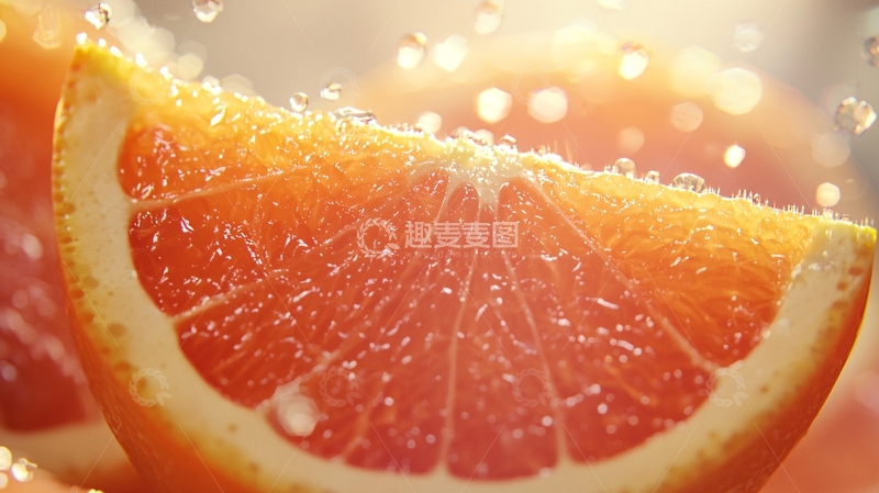 高清大图下载【趣麦麦图】阳光下的新鲜橙子切片