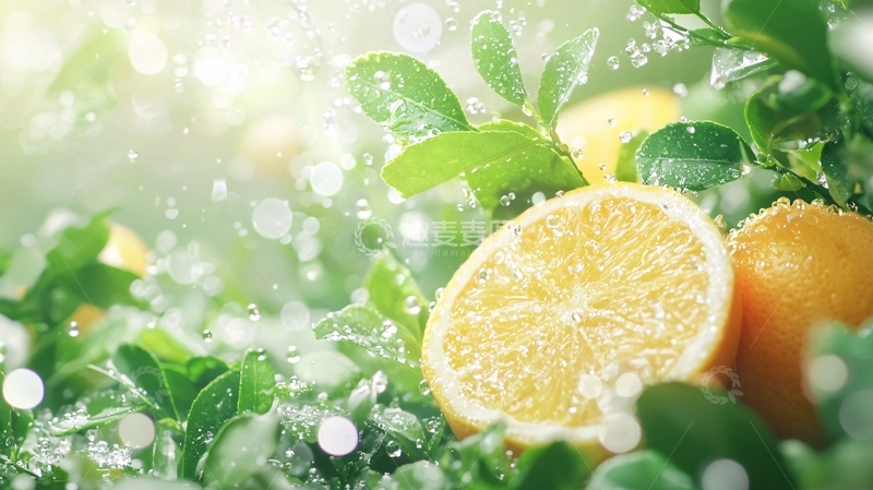 高清大图下载【趣麦麦图】清新柠檬水果素材背景图