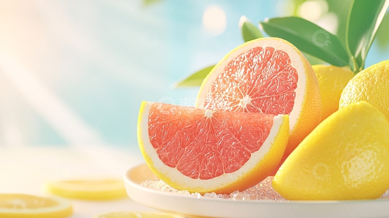 高清大图下载【趣麦麦图】清新夏日水果切片背景