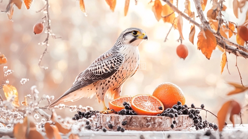 高清大图下载【趣麦麦图】秋日鸟与果实自然风光