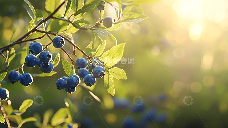 高清大图下载【趣麦麦图】阳光下的蓝莓果实