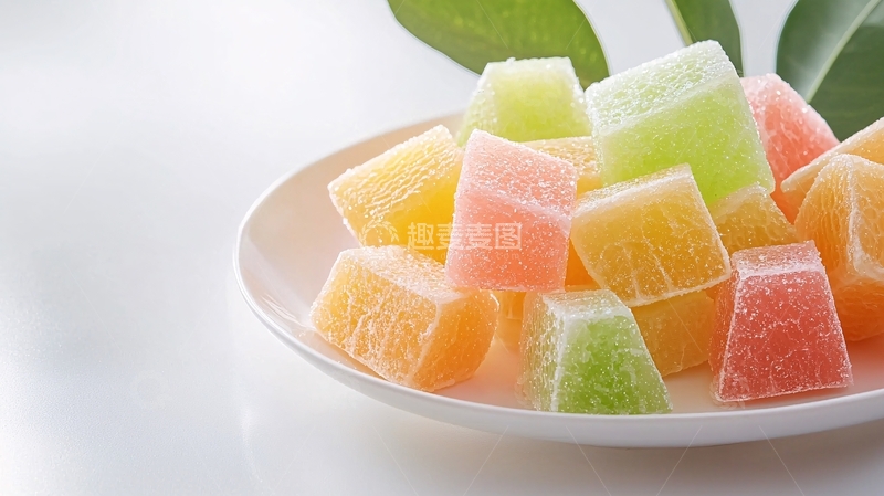 高清大图下载【趣麦麦图】彩色糖块水果冻零食