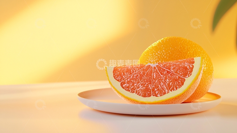 高清大图下载【趣麦麦图】橙子切片与完整橙子