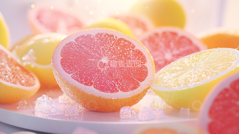 高清大图下载【趣麦麦图】清新水果切片背景图